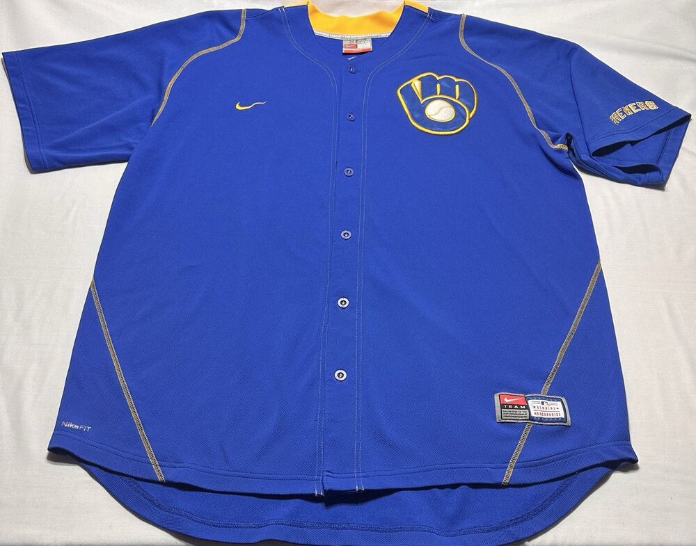 Nike Team Milwaukee Brewers Hart #1 Jersey 2XL XXL Vintage MLB Baseball *READ